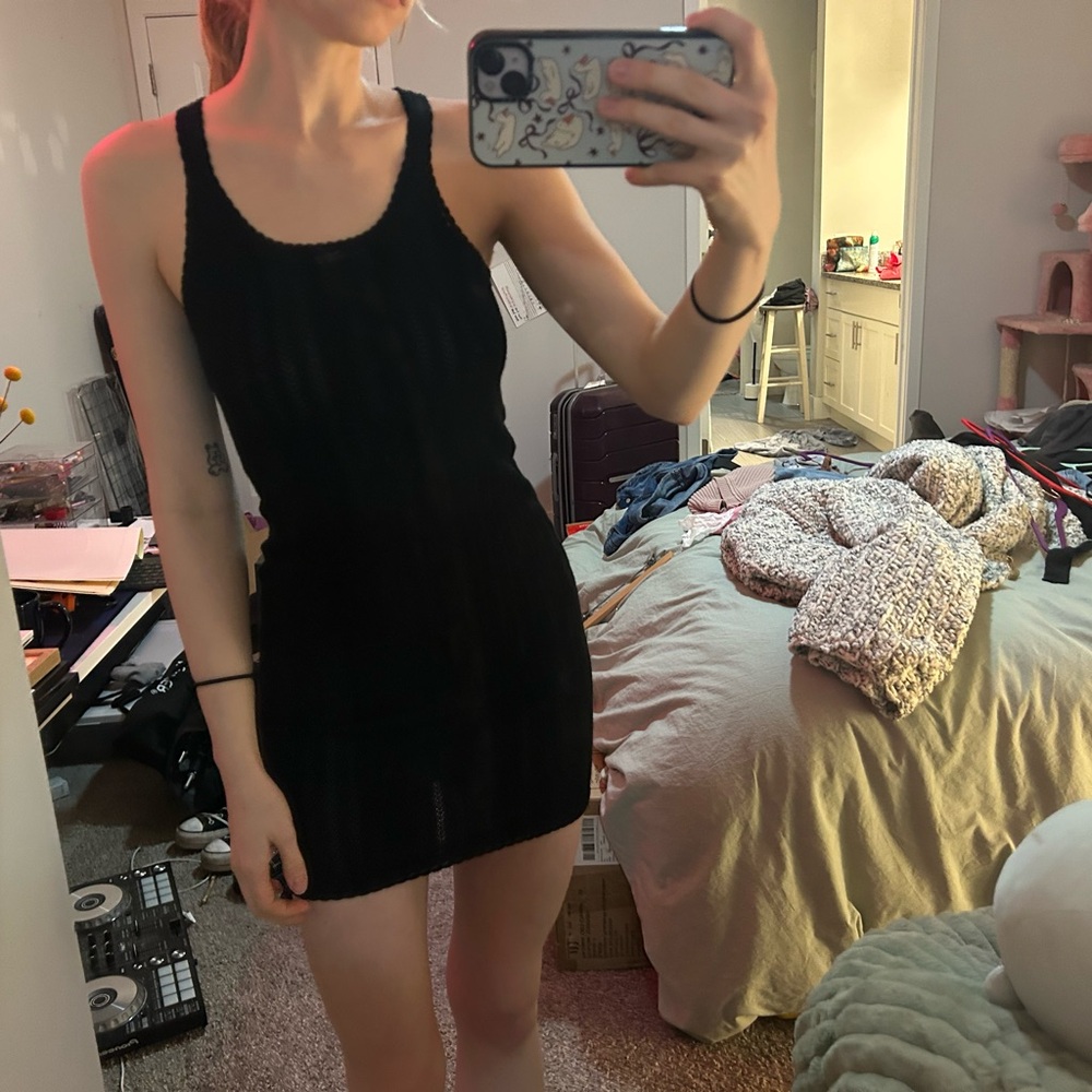 Wilfred Black Halter Mini Dress for Night Out